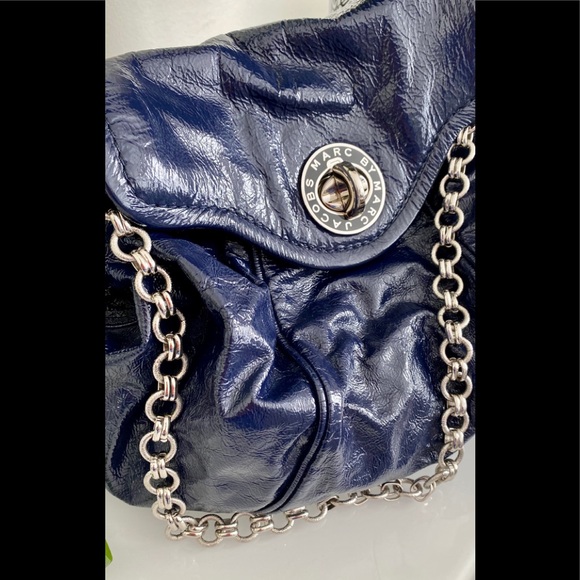 Marc by Marc Jacobs Blue Patent Shoulder Bag - Picture 2 of 7